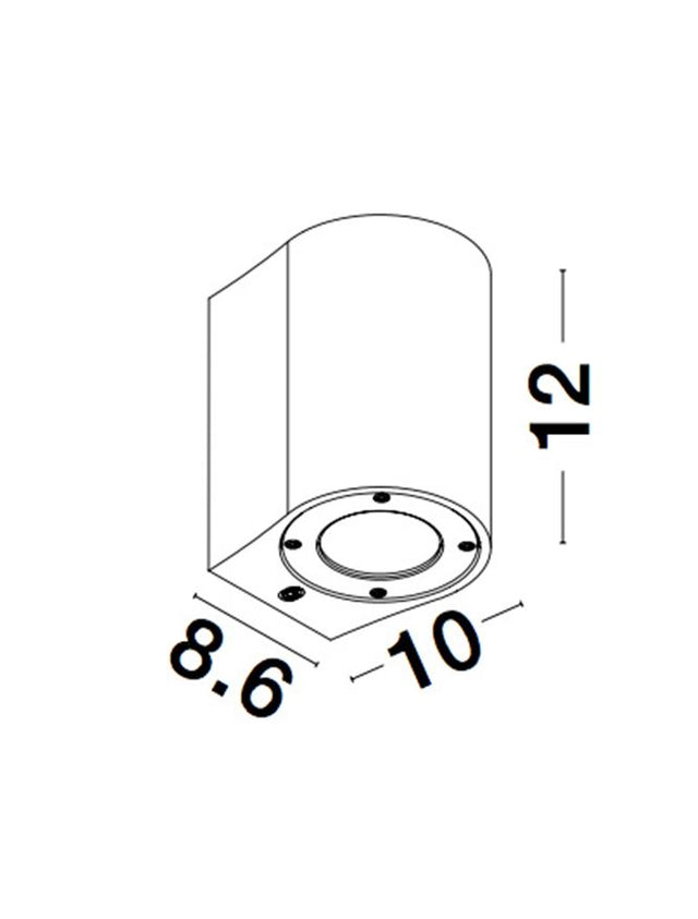 LIDO Gray Concrete Glass Diffuser LED GU10 1x7 Watt IP65 100-240 Volt Bulb Excluded
Light Down D: 8.6 W: 10 H: 12 cm