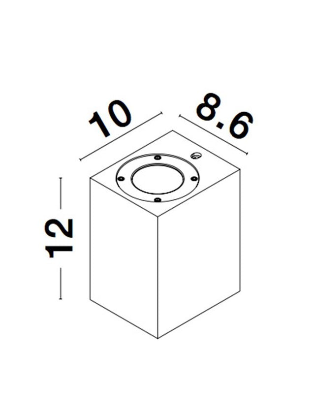 FUENTO White Sandstone Glass Diffuser LED GU10 1x7 Watt IP65 100-240 Volt Bulb Excluded
Light Down L: 8.6 W: 10 H: 12 cm