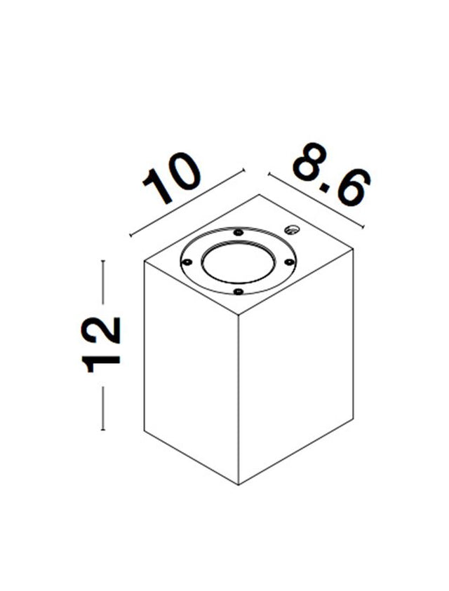 FUENTO Gray Concrete Glass Diffuser LED GU10 1x7 Watt IP65 100-240 Volt Bulb Excluded
Light Down L: 8.6 W: 10 H: 12 cm