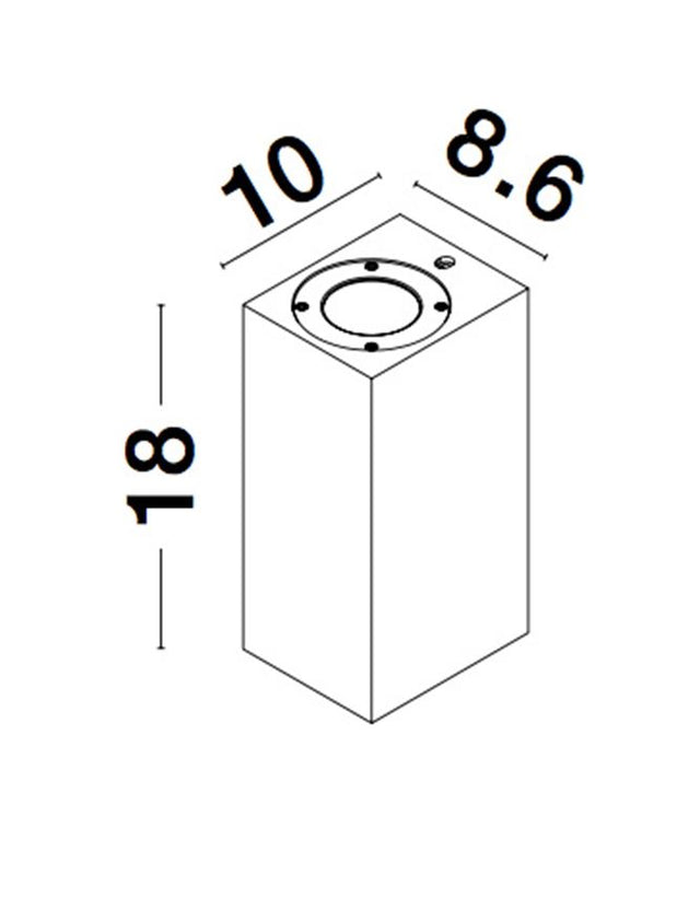 FUENTO White Sandstone Glass Diffuser LED GU10 2x7 Watt IP65 100-240 Volt Bulb Excluded
Light Up & Down L: 8.6 W: 10 H: 18 cm