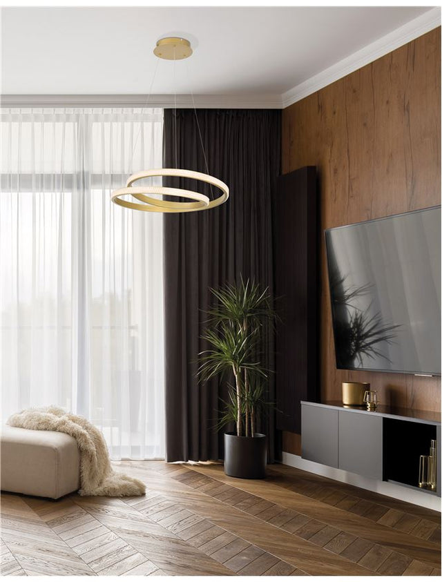 GRANIA Dimmable Matt Gold Aluminium & Acrylic LED 25 Watt 230 Volt 1900Lm 3000K IP20 D1: 55 D2: 35 H: 120 cm