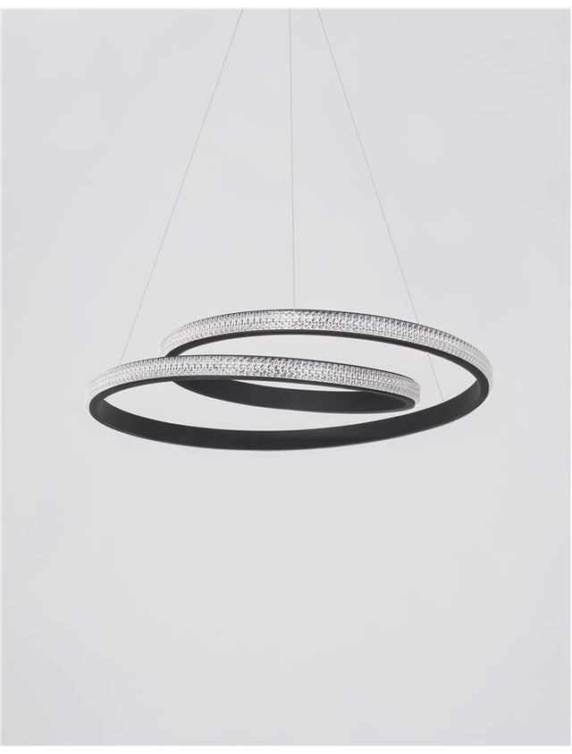 GRANIA Dimmable Sandy Black Aluminium & Acrylic LED 25 Watt 230 Volt 1900Lm 3000K IP20 D1: 55 D2: 35 H: 120 cm