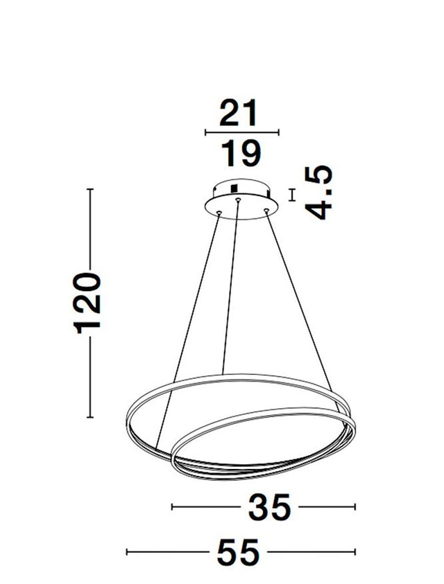 GRANIA Dimmable Sandy Black Aluminium & Acrylic LED 25 Watt 230 Volt 1900Lm 3000K IP20 D1: 55 D2: 35 H: 120 cm