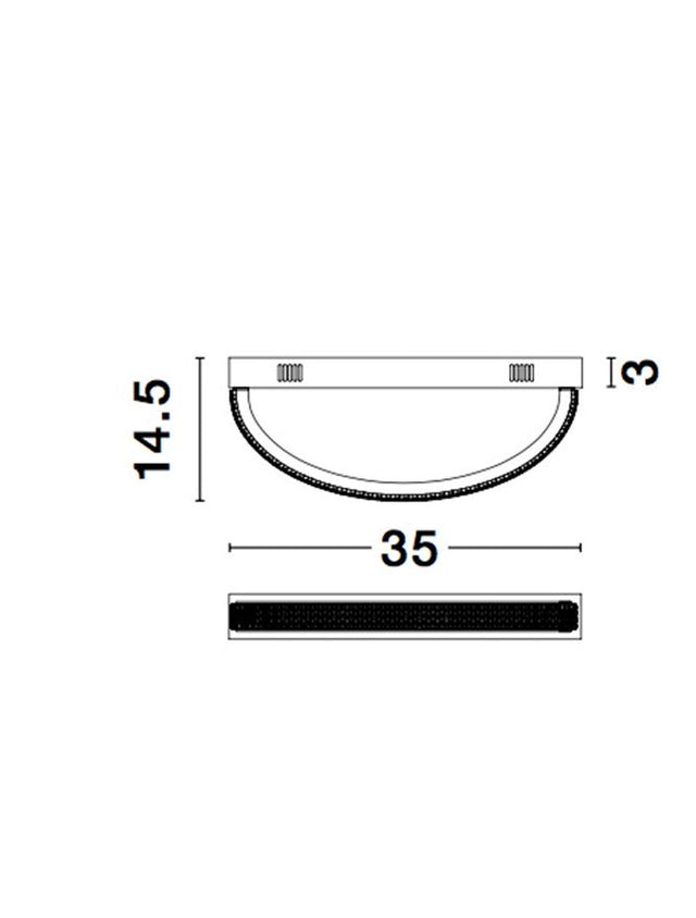 GRANIA Matt Gold Aluminium & Acrylic LED 6.5 Watt 230 Volt 400Lm 3000K IP20 L: 35 W: 14.5 H: 3 cm