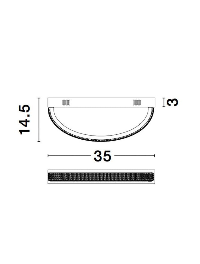 GRANIA Sandy Black Aluminium & Acrylic LED 6.5 Watt 230 Volt 400Lm 3000K IP20 L: 35 W: 14.5 H: 3 cm