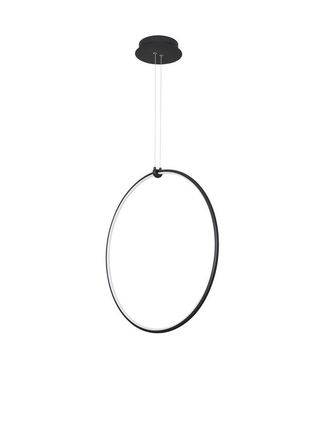 RING Dimmable Sandy Black Aluminium & Acrylic LED 28 Watt 230 Volt 1600Lm 3000K IP20 D : 68 W: 21 H: 120 cm