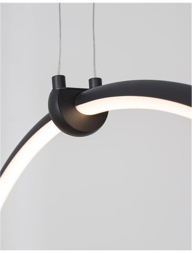 RING Dimmable Sandy Black Aluminium & Acrylic LED 28 Watt 230 Volt 1600Lm 3000K IP20 D : 68 W: 21 H: 120 cm