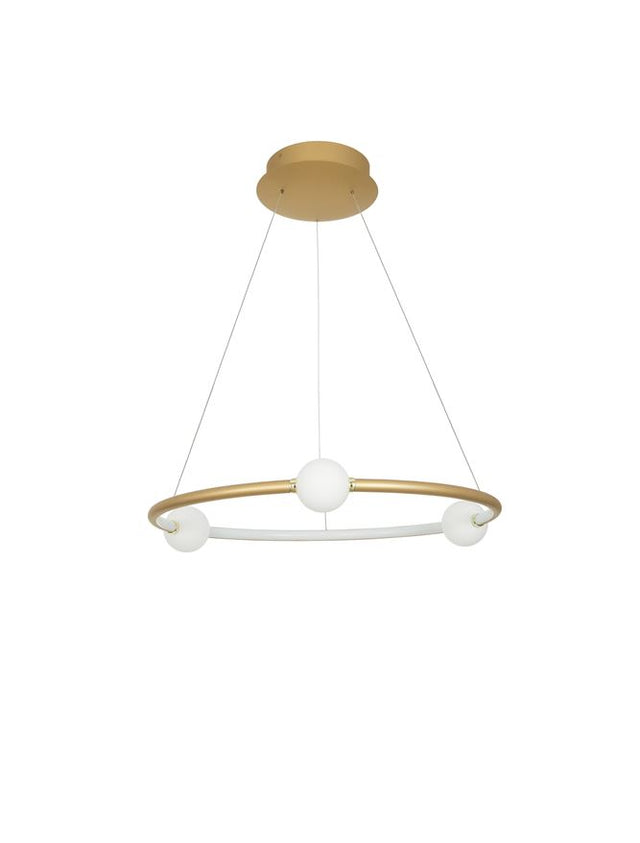 CELIA Dimmable Satin Gold Aluminium Opal Glass LED 36 Watt 230 Volt 2036Lm 3000K IP20 D: 64 W: 64 H: 120 cm