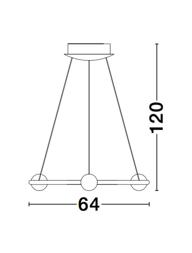 CELIA Dimmable Black Aluminium Opal Glass LED 36 Watt 230 Volt 2036Lm 3000K IP20 D: 64 W: 64 H: 120 cm