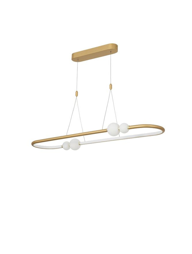 CELIA Dimmable Satin Gold Aluminium Opal Glass LED 44.2 Watt 230 Volt 2660Lm 3000K IP20 L: 100 W: 64 H: 120 cm