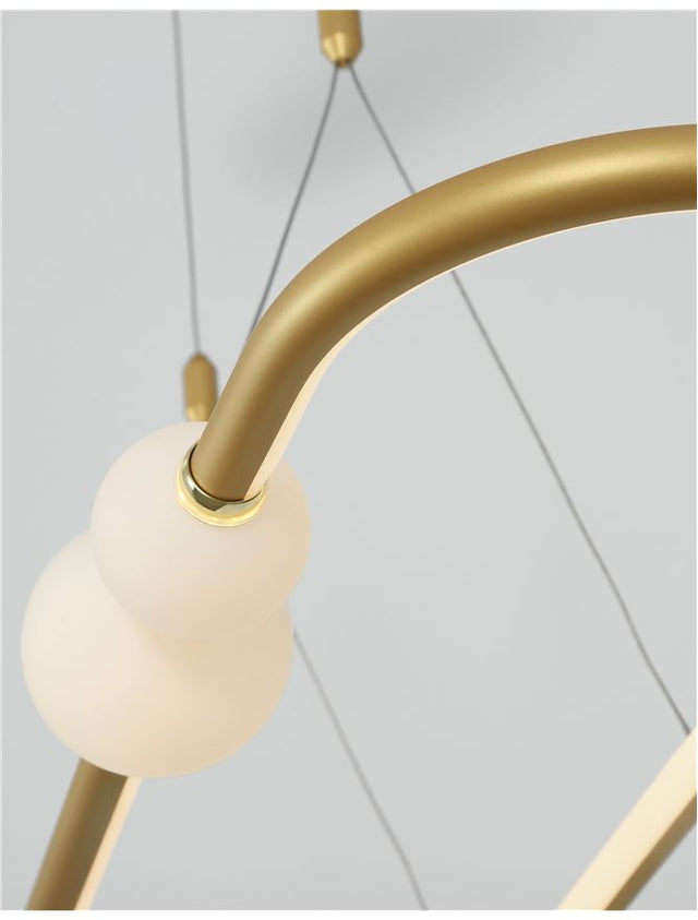 CELIA Dimmable Satin Gold Aluminium Opal Glass LED 44.2 Watt 230 Volt 2660Lm 3000K IP20 L: 100 W: 64 H: 120 cm