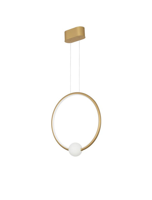 CELIA Dimmable Satin Gold Aluminium Opal Glass LED 25.6 Watt 230 Volt 1370Lm 3000K IP20 D: 43 W: 10 H: 120 cm