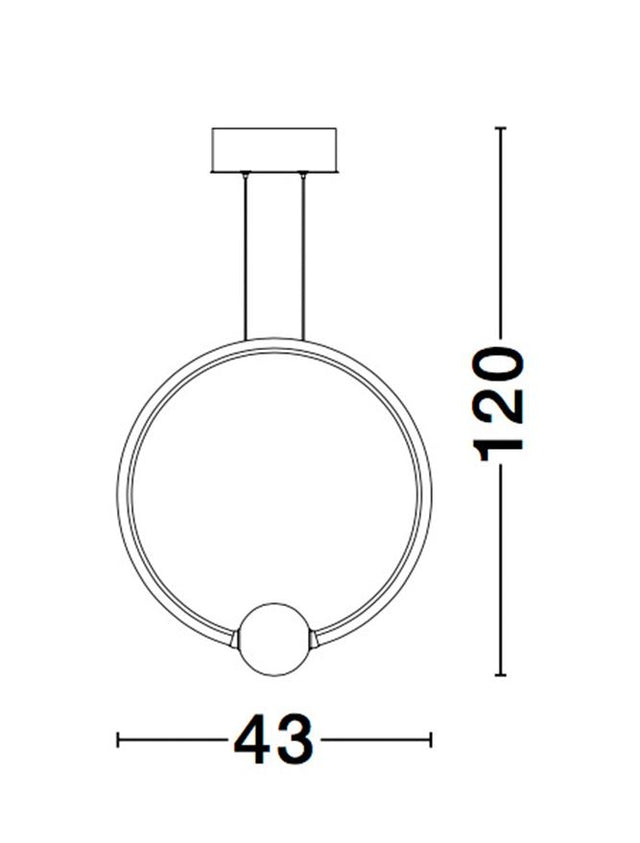 CELIA Dimmable Satin Gold Aluminium Opal Glass LED 25.6 Watt 230 Volt 1370Lm 3000K IP20 D: 43 W: 10 H: 120 cm