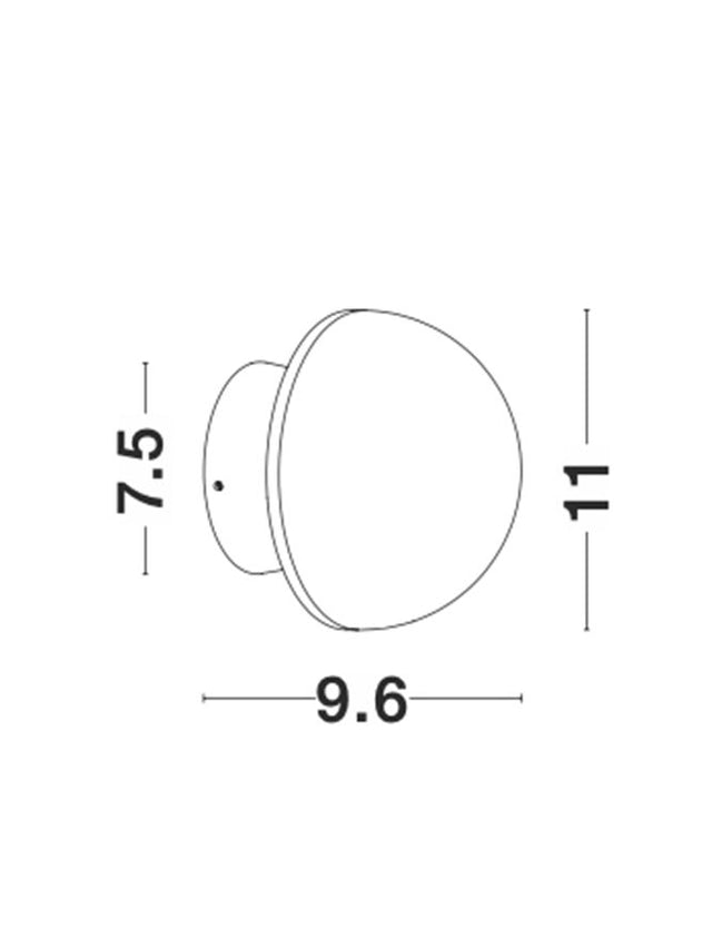 NETUNE Gray Concrete & White Alumimium LED 6 Watt 220-240 Volt 160Lm 3000K IP20 D: 11 W: 9.6 H: 7.5 cm