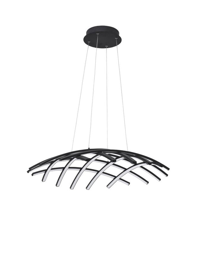 NARVI Dimmable Sandy Black Aluminium & Acrylic LED 83 Watt 230 Volt 4000Lm 3000K IP20 D : 81 W: 81 H: 150 cm