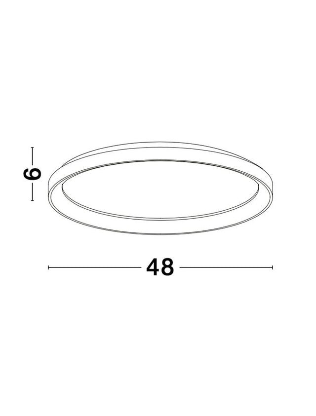 PERTINO Sandy Black Aluminium & Acrylic LED 38 Watt 230 Volt 2280Lm 3000K IP20 D: 48 H: 6 cm