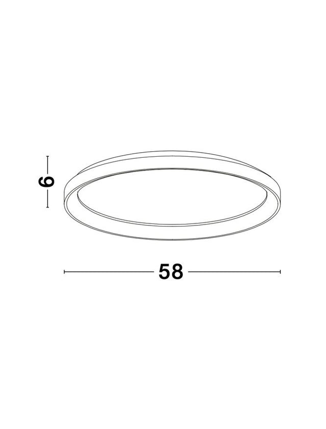 PERTINO Sandy White Aluminium & Acrylic LED 48 Watt 230 Volt 2880Lm 3000K IP20 D: 58 H: 6 cm