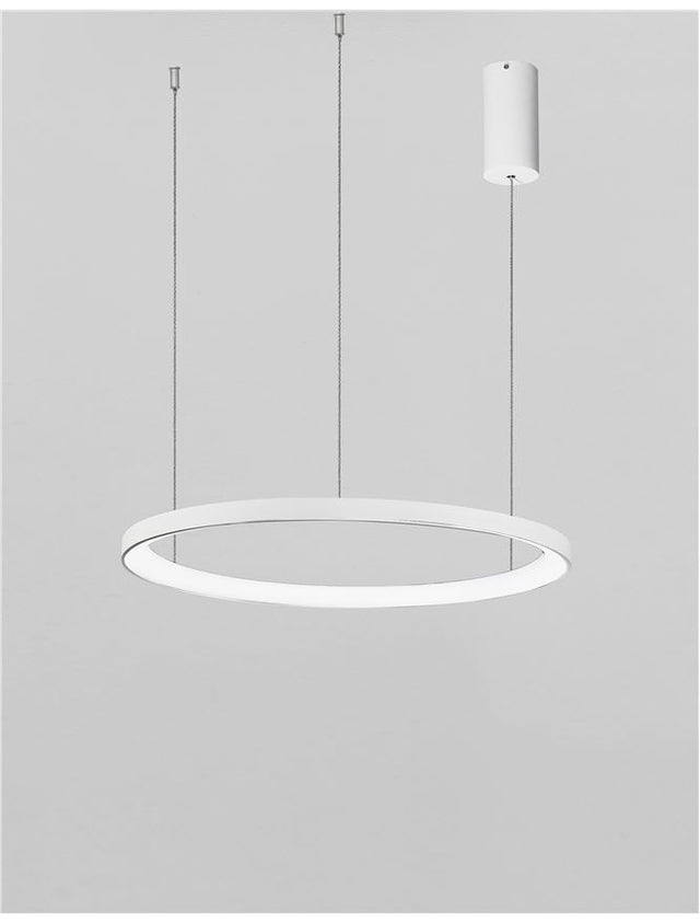 PERTINO Dimmable Sandy White Aluminium & Acrylic LED 38 Watt 230 Volt 2280Lm 3000K IP20 D: 48 H: 150 cm