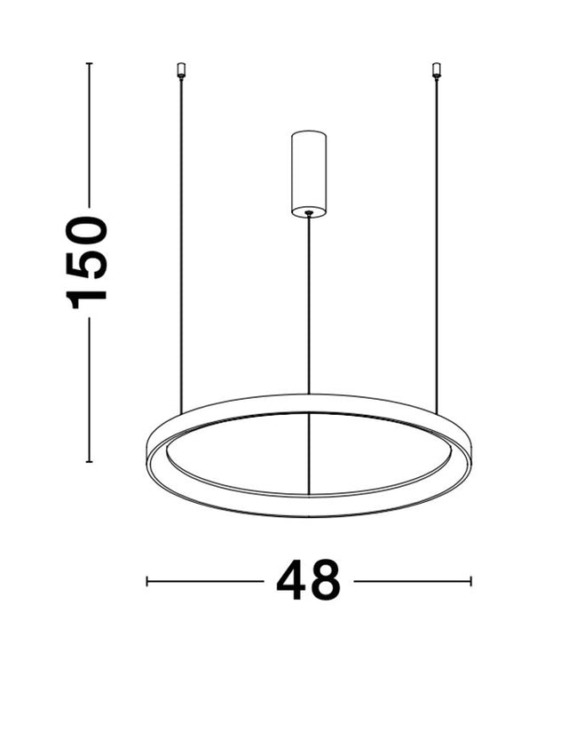 PERTINO Dimmable Sandy White Aluminium & Acrylic LED 38 Watt 230 Volt 2280Lm 3000K IP20 D: 48 H: 150 cm