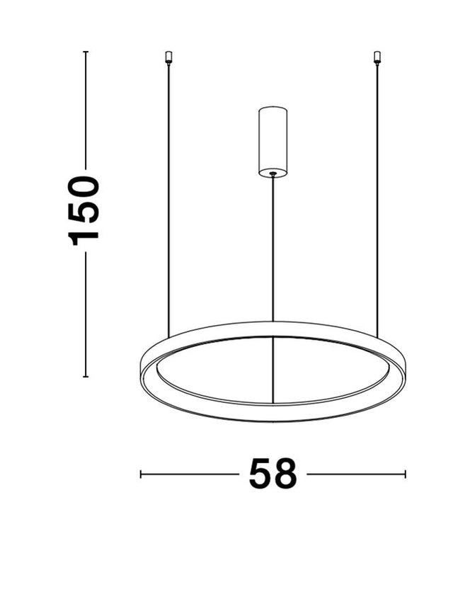 PERTINO Dimmable Sandy White Aluminium & Acrylic LED 48 Watt 230 Volt 2880Lm 3000K IP20 D: 58 H: 150 cm