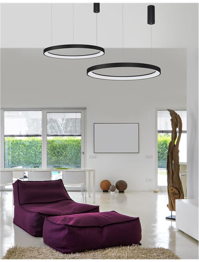 PERTINO Dimmable Sandy Black Aluminium & Acrylic LED 60 Watt 230 Volt 3600Lm 3000K IP20 D: 78 H: 150 cm