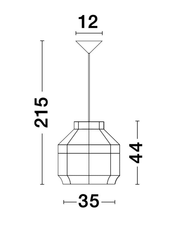 MIA Natural Ratan Black Fabric Wire & Base LED E27 1x12 Watt 230 Volt IP20 Bulb Excluded D: 35 H1: 44 H2: 215 cm