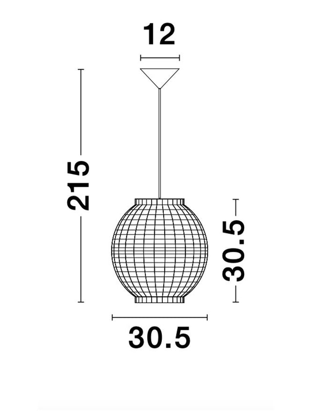 GRIFFIN Dried Water Hyacinth Black Fabric Wire & Base LED E27 1x12 Watt 230 Volt IP20 Bulb Excluded D: 30.5 H: 215 cm