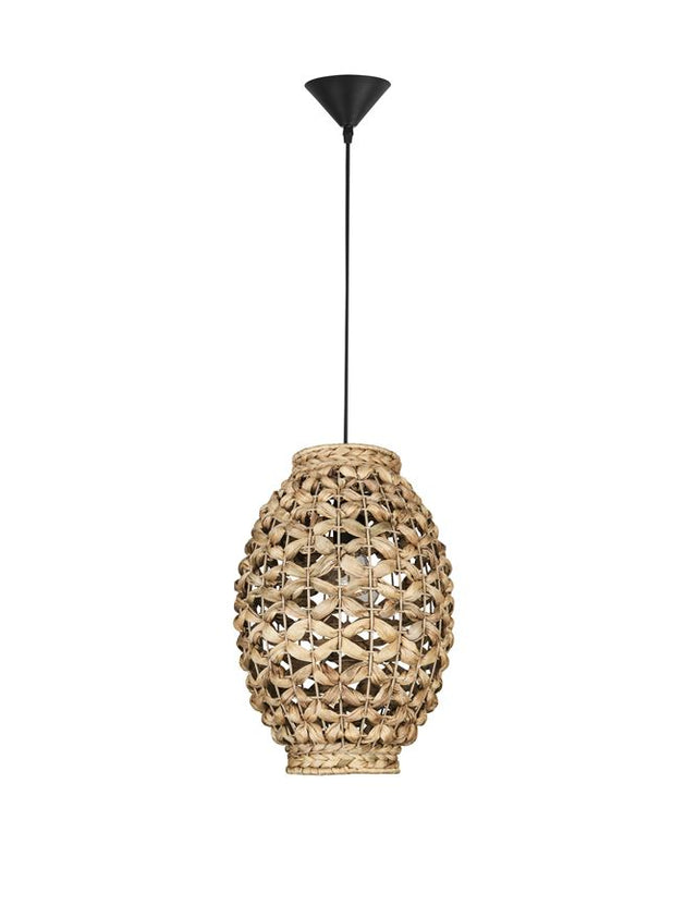 GRIFFIN Dried Water Hyacinth Black Fabric Wire & Base LED E27 1x12 Watt 230 Volt IP20 Bulb Excluded D: 24.5 H1: 35.5 H2: 215 cm