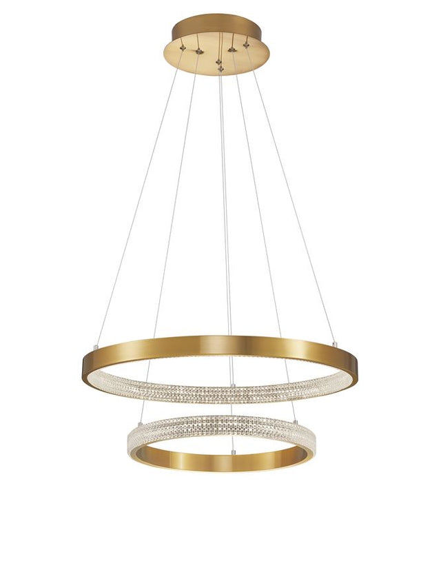 PRESTON Antique Gold Brass Aluminium & Acrylic LED 60 Watt 230 Volt 3113Lm 3000K IP20 D: 60 H: 120 cm