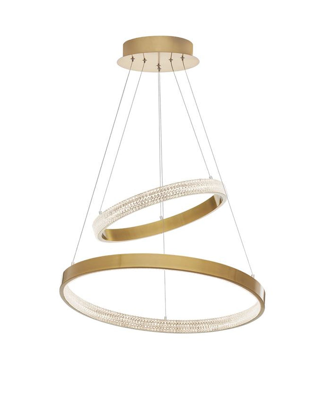 PRESTON Antique Gold Brass Aluminium & Acrylic LED 60 Watt 230 Volt 3113Lm 3000K IP20 D: 60 H: 120 cm