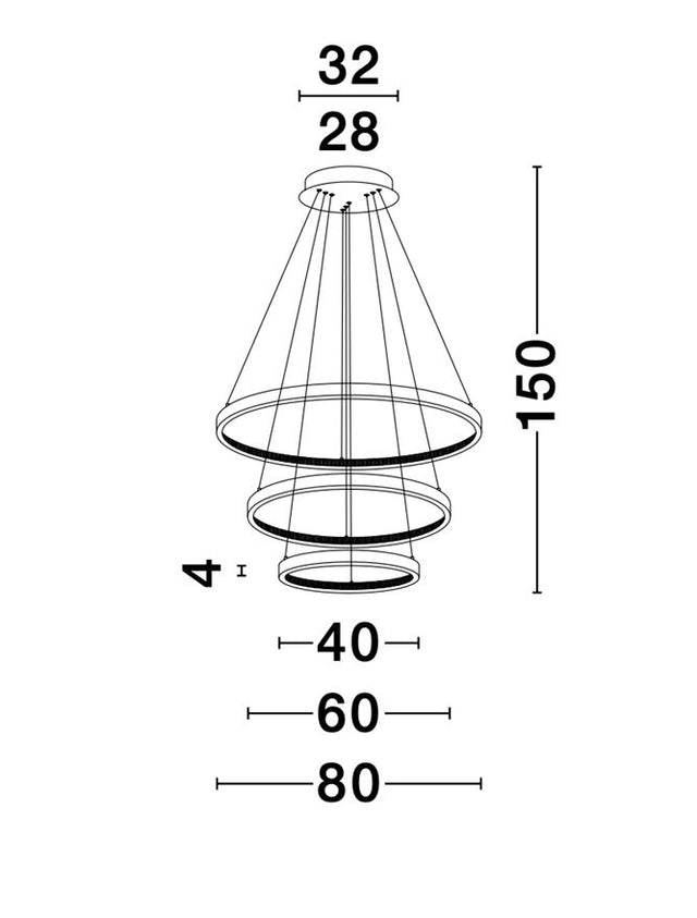 PRESTON Antique Gold Brass Aluminium & Acrylic LED 112 Watt 230 Volt 4731Lm 3000K IP20 D: 80 H: 150 cm