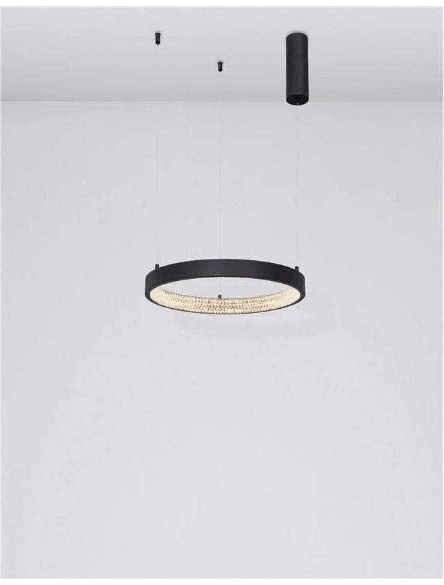 PRESTON Dimmable Sandy Black Aluminium & Acrylic LED 25 Watt 230 Volt 1800Lm 3000K IP20 40 D: 40 H1: 4 H2: 120 cm