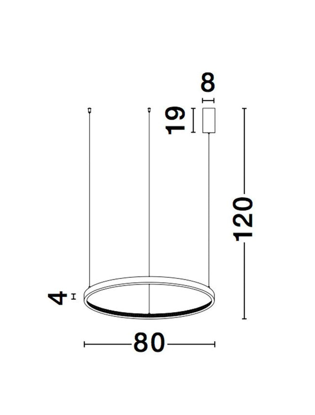 PRESTON Dimmable Sandy Black Aluminium & Acrylic LED 50 Watt 230 Volt 2727Lm 3000K IP20 D: 80 H1: 4 H 2: 120 cm