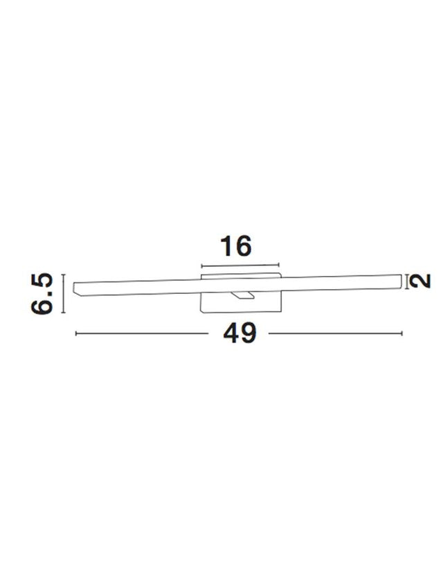 MODENA Satin Nickel & Acrylic LED 12 Watt 230 Volt 874Lm 3000K IP44 L: 49 W1: 2 H: 6.5 cm