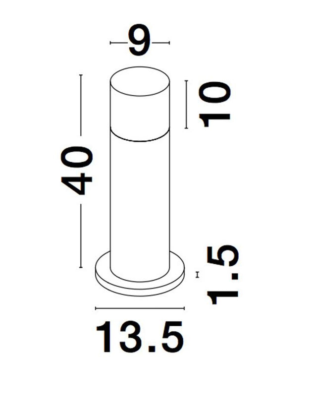 NOTEN Sandy Black Aluminium Clear & White Acrylic LED 10 Watt 780Lm 3000K CRI>80 220-240 Volt
Beam Angle 120° IP65 D: 9 H: 40 cm