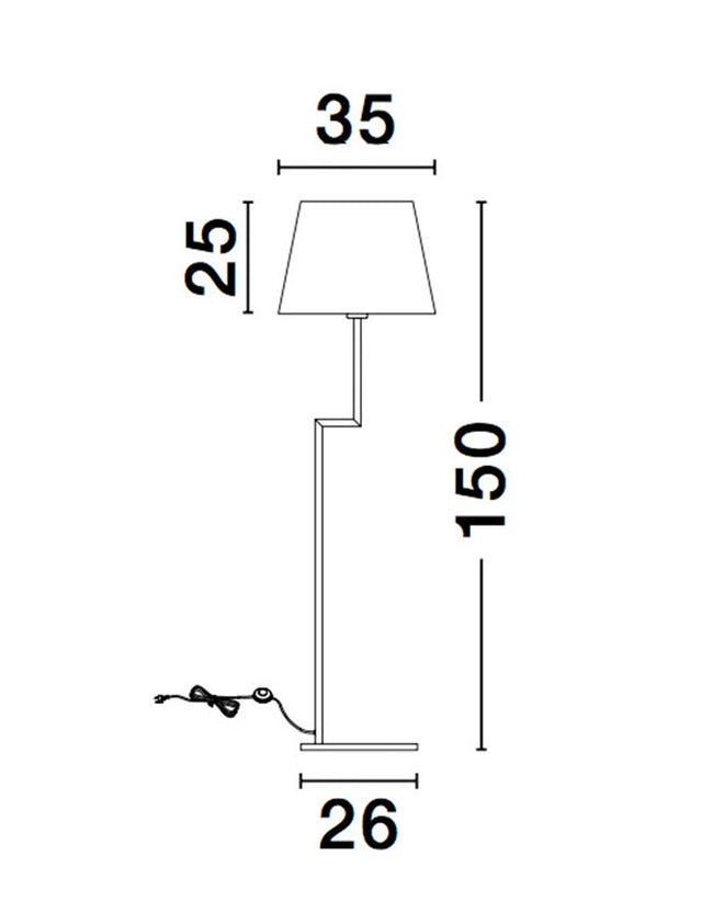 SAVONA Sandy Black Aluminium LED E27 1x12 Watt 230 Volt IP20 Bulb Excluded D: 35 W: 18 H1: 25 H2: 150 cm