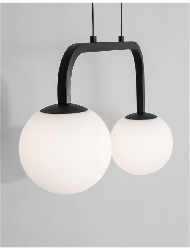 JOLINE Sandy Black Metal & A luminium White Opal Glass LED 16 Watt 240 Volt 1030Lm 3200K IP20 L: 35 W:12.5 H: 115 cm