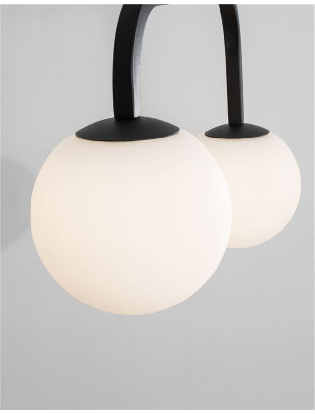 JOLINE Sandy Black Metal & A luminium White Opal Glass LED 16 Watt 240 Volt 1030Lm 3200K IP20 L: 35 W:12.5 H: 115 cm