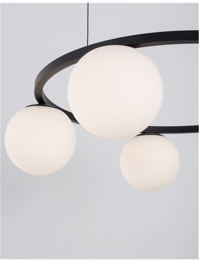 JOLINE Sandy Black Metal & A luminium White Opal Glass LED 40 Watt 240 Volt 2580Lm 3200K IP20 D: 50 H: 155 cm