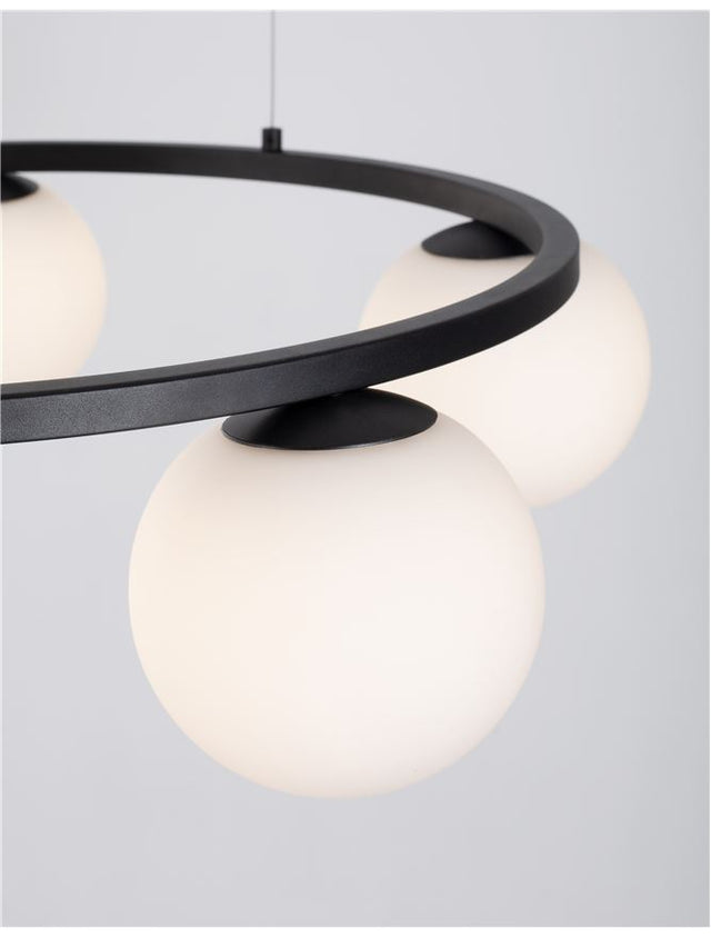 JOLINE Sandy Black Metal & A luminium White Opal Glass LED 40 Watt 240 Volt 2580Lm 3200K IP20 D: 50 H: 155 cm