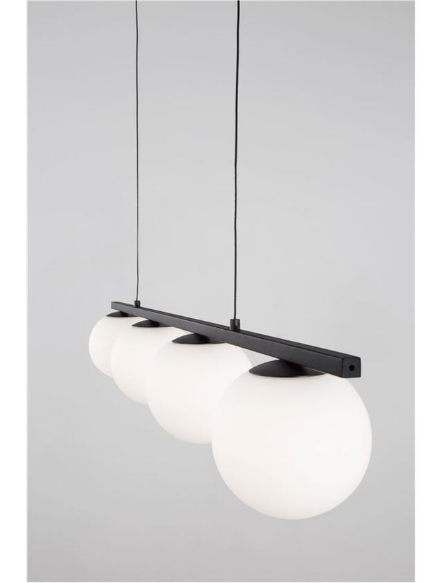 JOLINE Sandy Black Metal & A luminium White Opal Glass LED 32 Watt 240 Volt 2060Lm 3200K IP20 L: 72 W: 12.5 H: 120 cm