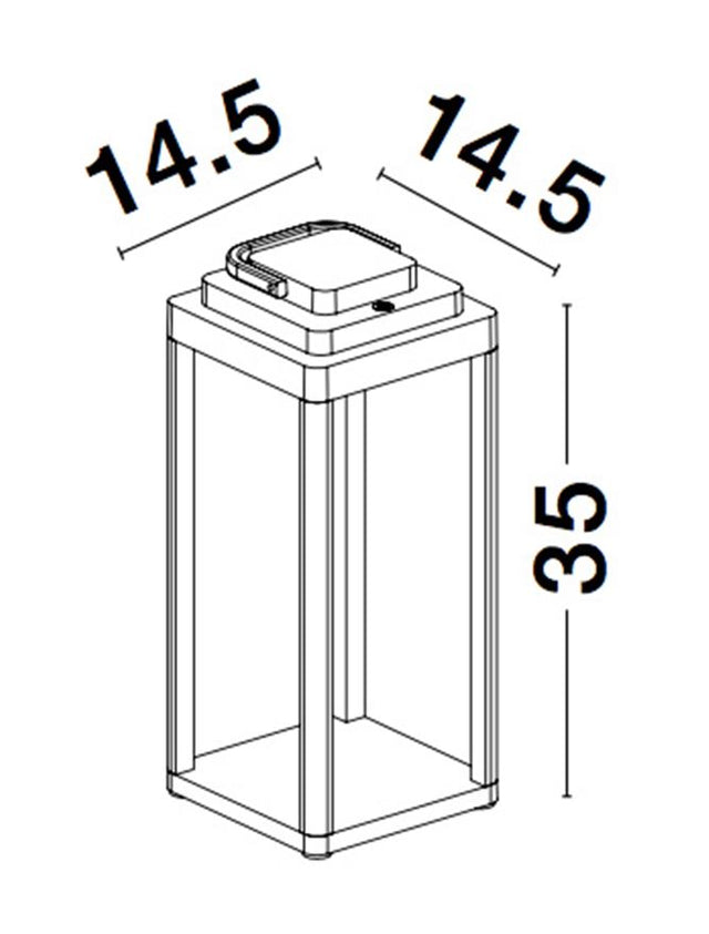 FIGI Anthracite Die-Casting Aluminium LED 2 Watt 215Lm 3000K CRI>80 200-240 Volt Beam Angle 108O IP65 Touch Lamp / Battery / USB Wire L: 14.5 W: 14.5 H: 35 cm