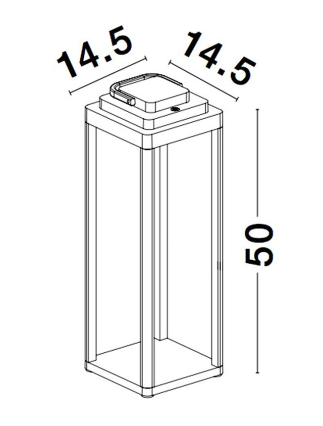 FIGI Anthracite Die-Casting Aluminium LED 2 Watt 215Lm 3000K CRI>80 200-240 Volt Beam Angle 108O IP65 Touch Lamp / Battery / USB Wire L: 14.5 W: 14.5 H: 50 cm