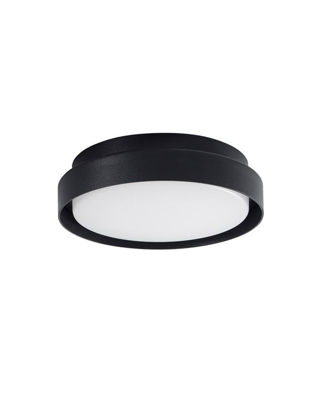 OLIVER Sandy Black Aluminium Acrylic Diffuser LED 20 Watt 1550Lm 3000K CRI>80 100-240 Volt 50Hz Beam Angle 92° IP65 D: 27 H: 7 cm