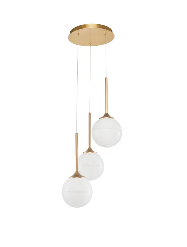 CANTONA White Opal Glass Brass Gold LED G9 3x5 Watt 230 Volt IP20 Bulb Excluded D: 25 H: 180 cm