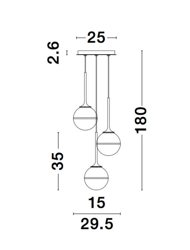 CANTONA White Opal Glass Brass Gold LED G9 3x5 Watt 230 Volt IP20 Bulb Excluded D: 25 H: 180 cm