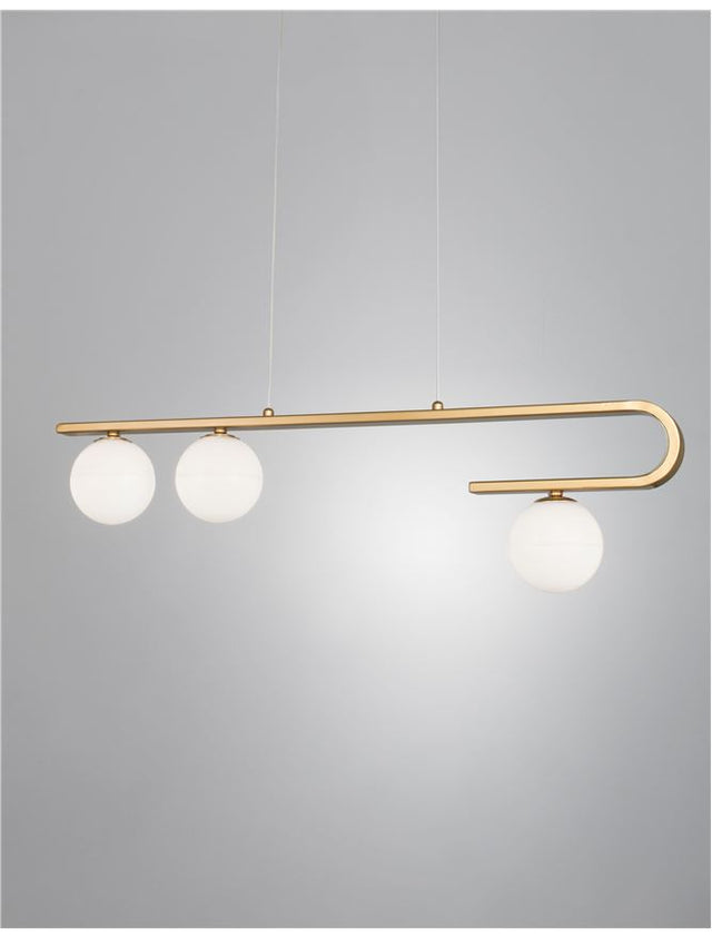 CANTONA White Opal Glass Brass Gold LED G9 3x5 Watt 230 Volt IP20 Bulb Excluded L: 80 W: 10 H: 180 cm