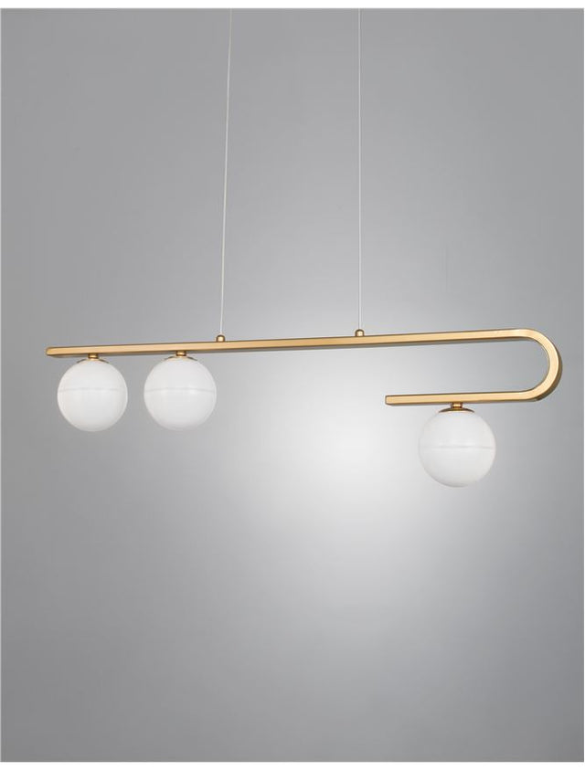 CANTONA White Opal Glass Brass Gold LED G9 3x5 Watt 230 Volt IP20 Bulb Excluded L: 80 W: 10 H: 180 cm