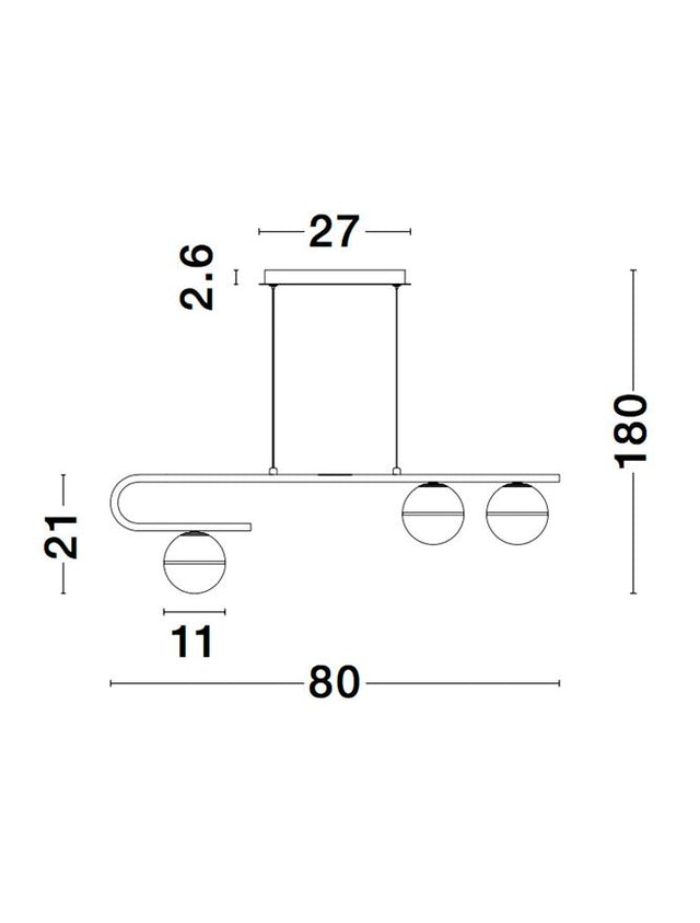 CANTONA White Opal Glass Brass Gold LED G9 3x5 Watt 230 Volt IP20 Bulb Excluded L: 80 W: 10 H: 180 cm