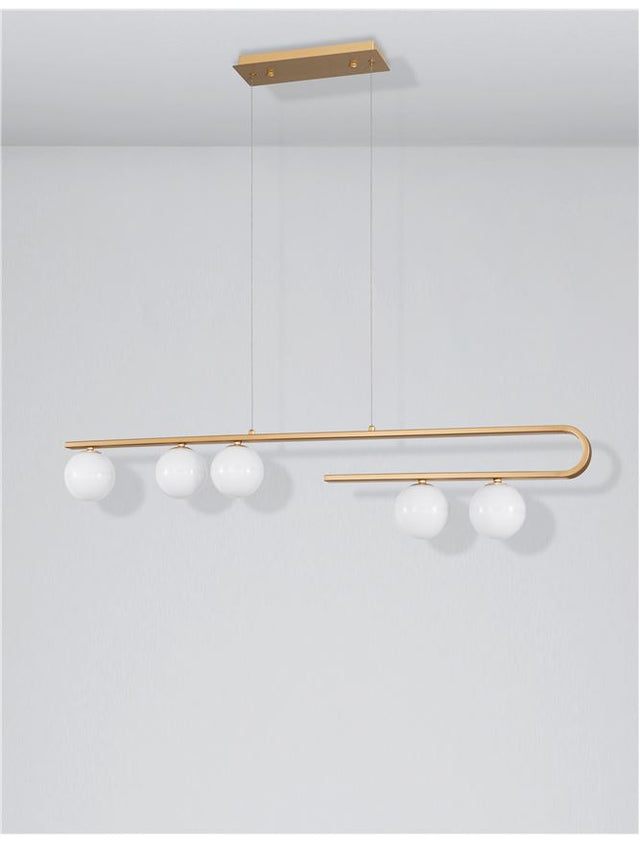 CANTONA White Opal Glass Brass Gold LED G9 5x5 Watt 230 Volt IP20 Bulb Excluded L: 113 W: 10 H: 180 cm